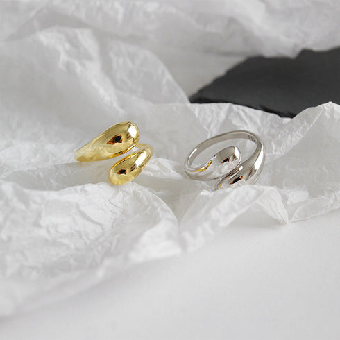 Water drop minimalist adjustable ring Gold Vermeil - Zafari Studio Jewelry